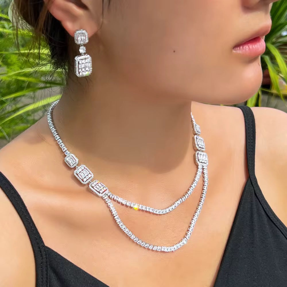 Double layer Diamanté set