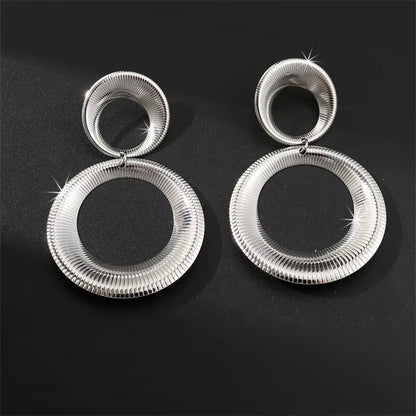 Double hoop stainless steel earring