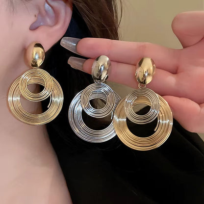 Double Circle Layered earrings