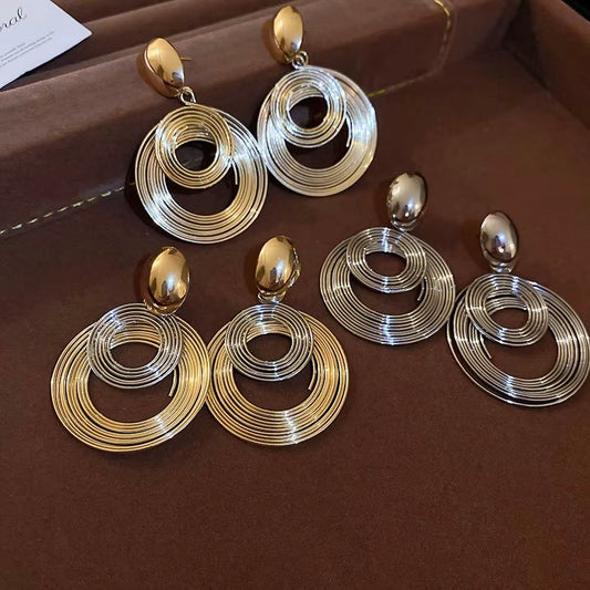 Double Circle Layered earrings