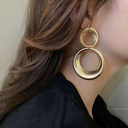Double hoop stainless steel earring