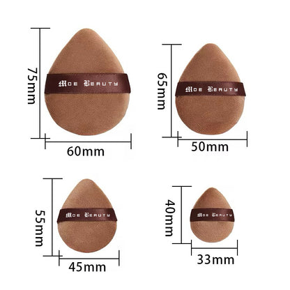 Velvet Drop shaped powder puff ( 4 in 1 set)