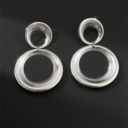 Double hoop stainless steel earring