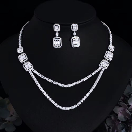 Double layer Diamanté set