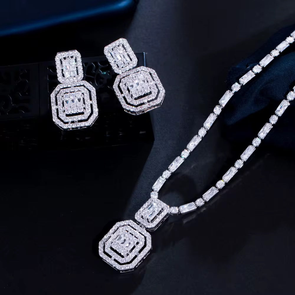Diamanté Swarovski minimalist bridal set